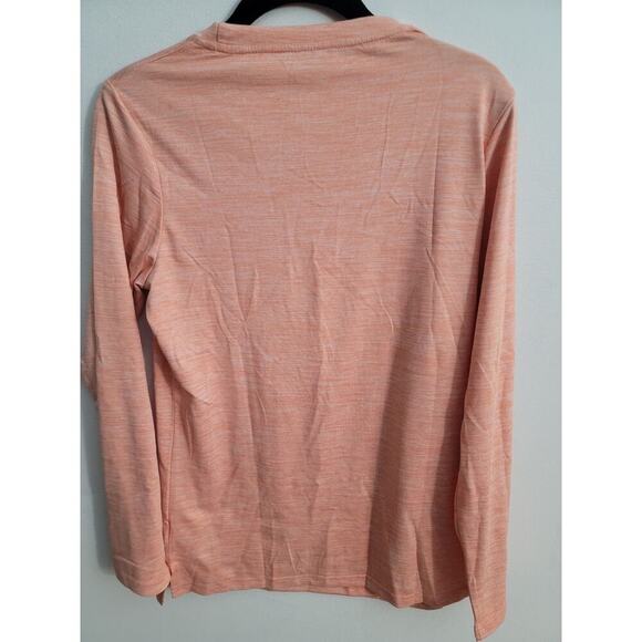 Women's Long Sleeve Orange Round Neck T-Shirt Size Small - Picture 2 of 3